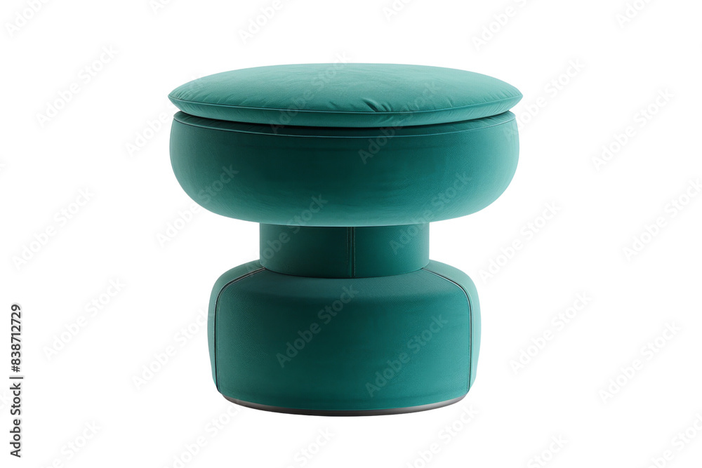 A green ottoman with a green cushion A green ottoman with a green cushion