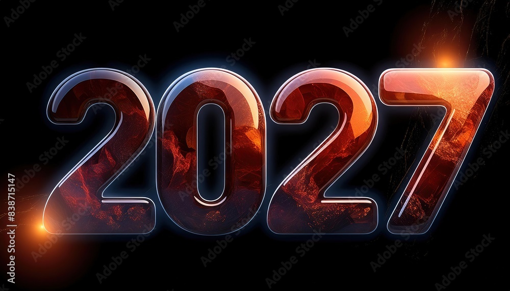 Future Year 2027 Glowing Graphic Design Future Year 2027 Glowing Graphic Design