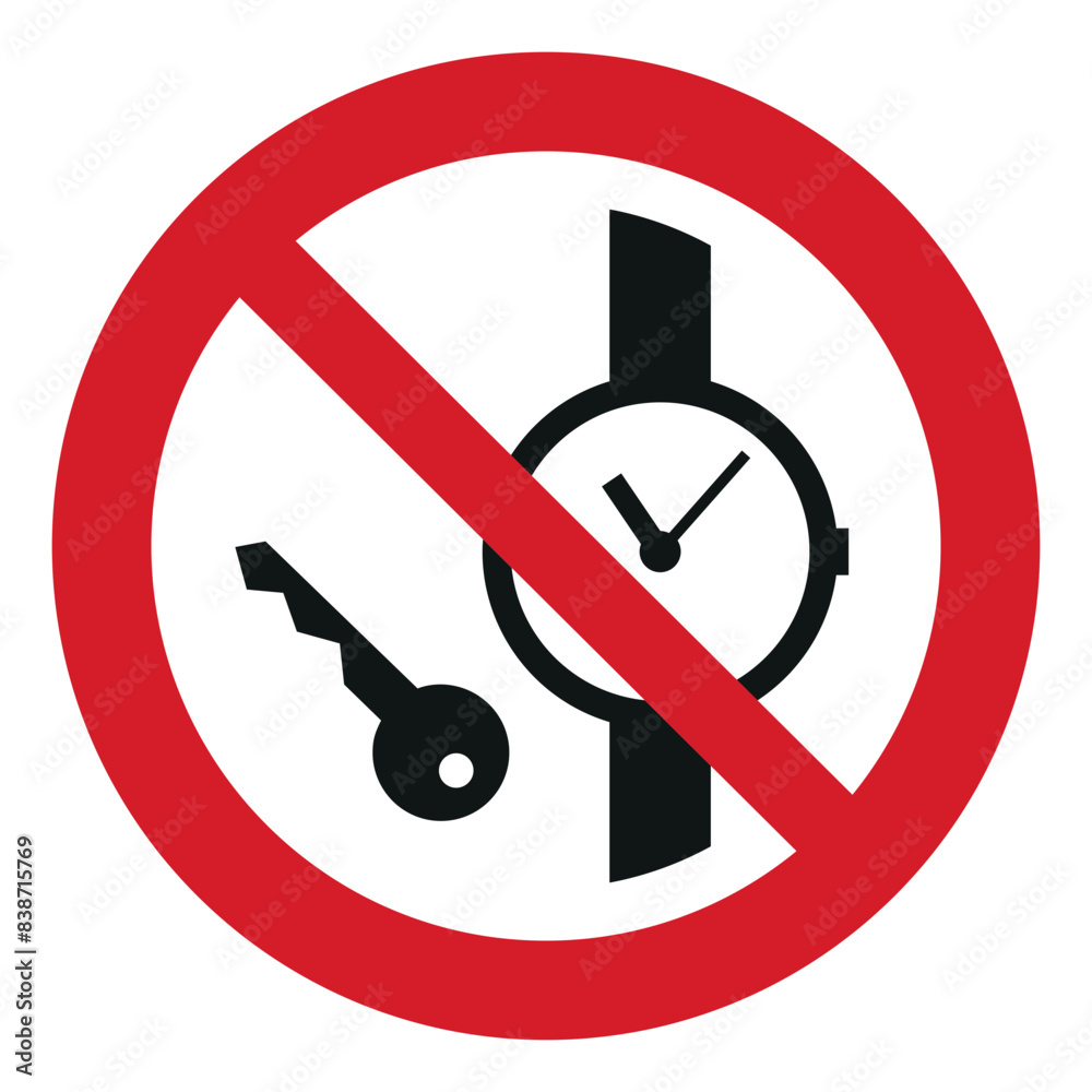 iso prohibition safety signs v2 no metallic articles or watches symbol and pictogram only size 1 x 1 round shape iso prohibition safety signs v2 no metallic articles or watches symbol and pictogram only size 1 x 1 round shape