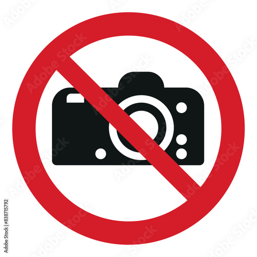 iso prohibition safety signs v2 no photography symbol and pictogram only size 1 x 1 round shape