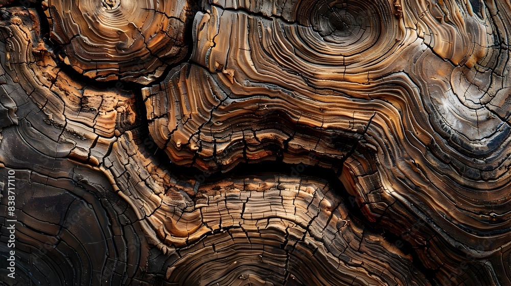 Detailed Wooden Texture with Intricate Grain Patterns and Natural Markings Detailed Wooden Texture with Intricate Grain Patterns and Natural Markings