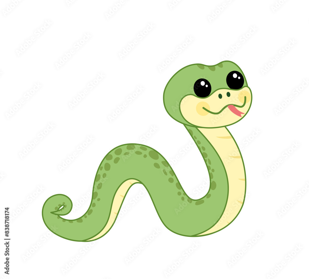 Crawling snake. Side view. Cute snake. Cartoon, vector. Crawling snake. Side view. Cute snake. Cartoon, vector.