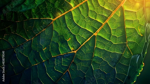 Illuminated Leaf Texture and Patterns in Nature