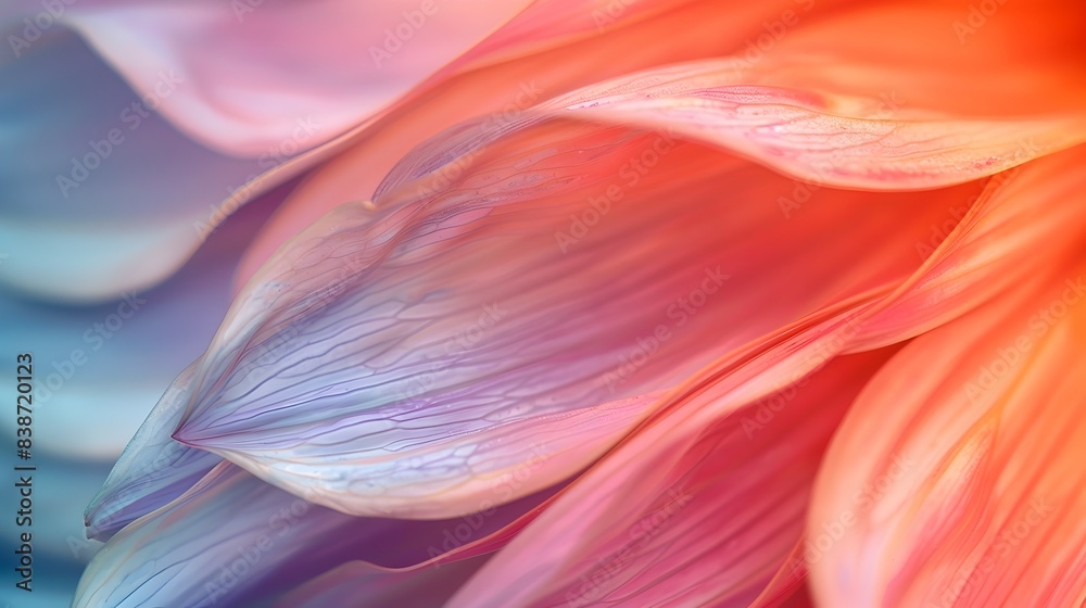 Vibrant Flower Petal Texture with Soft Color Gradients in Macro Shot