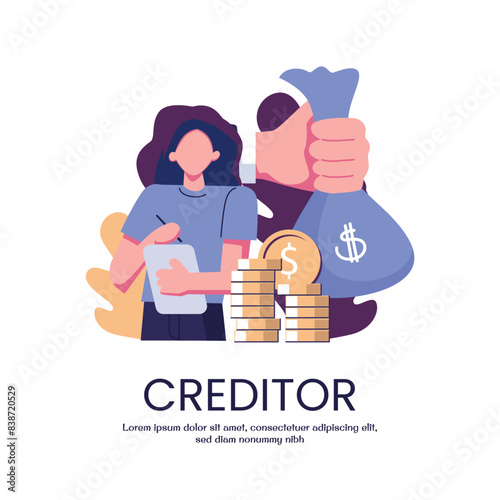 creditor flat style illustration vector design
