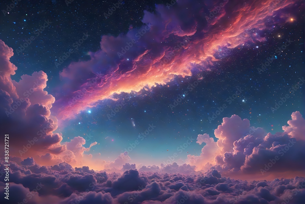 Awe-inspiring, Abstract Background of a Cosmic Landscape with Majestic ...