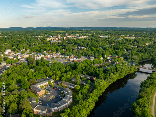Cuadro en lienzo Afternoon spring aerial photo of the area surrounding the Village - Town of New