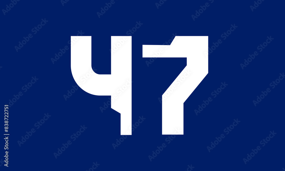 Obraz premium Number Tech Blue Modern Logo
