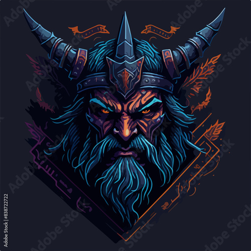 Undead ancient demon warlord covered with ironclad armor