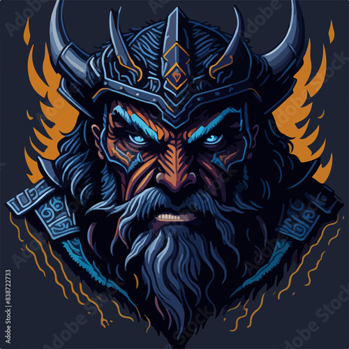 Undead ancient demon warlord covered with ironclad armor