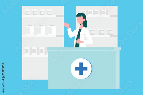 A female doctor is explaining about medicines in hospital.
