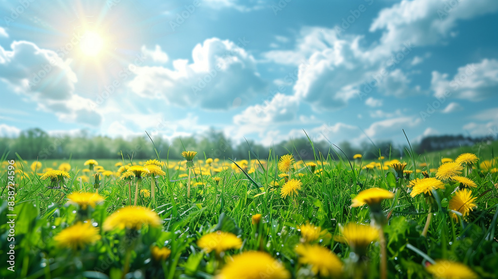 Fototapeta premium field of dandelions