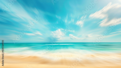 beach with blue sky and clouds 