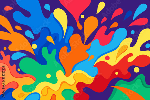 background with liquid shapes resembling splashes of paint in bold colors