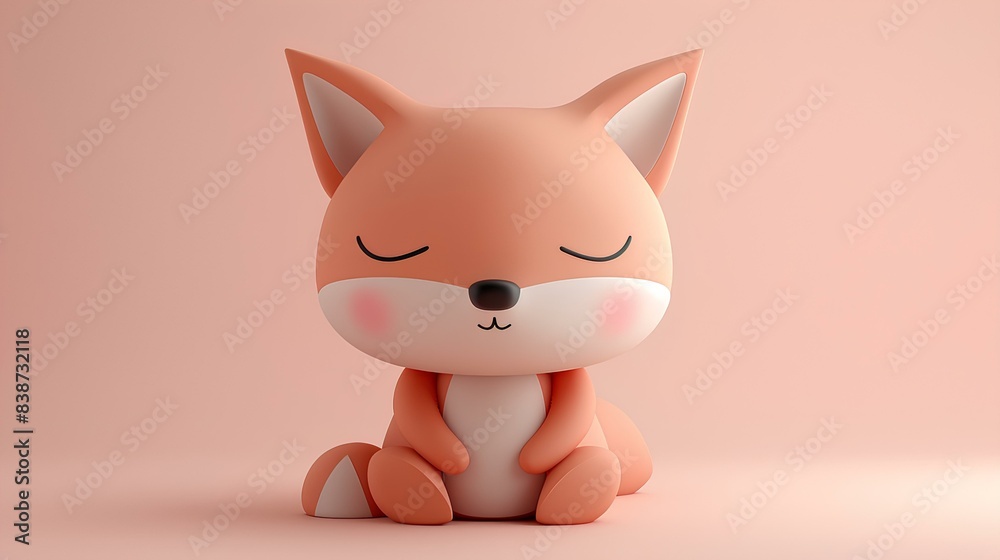 A charming clay model of a playful fox, featuring muted pastel tones, created in Blender 3D, set against a matte background with subtle gradient effects. A charming clay model of a playful fox, featuring muted pastel tones, created in Blender 3D, set against a matte background with subtle gradient effects.