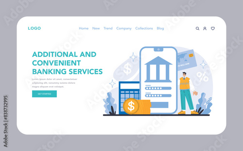Bank services concept. Flat vector illustration.