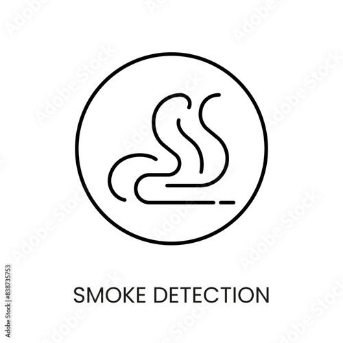 Smoke detection line vector icon with editable stroke