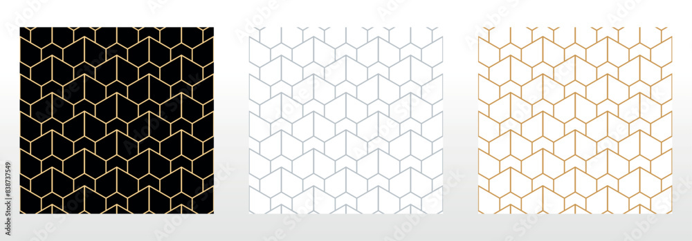 Set of abstract geometric patterns. Seamless vector backgrounds. Colored ornaments Graphic modern patterns Simple lattice graphic design