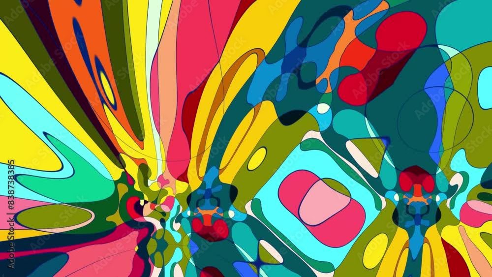 Colorful abstract psychedelic fluid background for summer music festival
