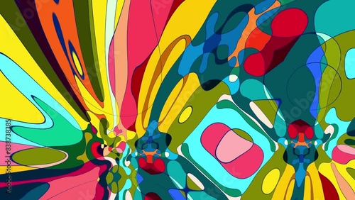 Colorful abstract psychedelic fluid background for summer music festival