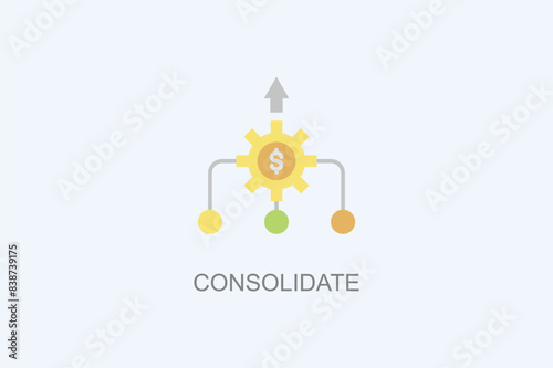 Consolidate Vector Icon Or Logo Illustration