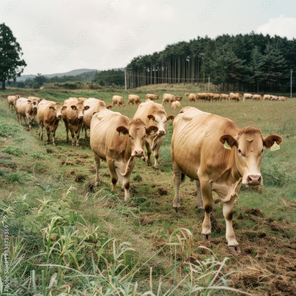 Wagyu beef farm where the cows eat pasture-raised food Wagyu beef farm where the cows eat pasture-raised food