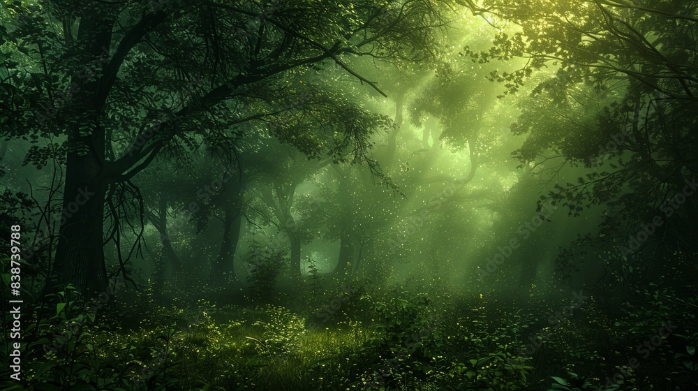 A forest with trees and grass A forest with trees and grass