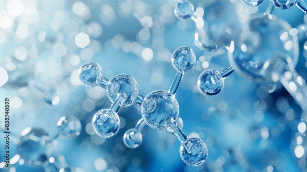 Visual representation of hydrogen molecules, highlighting advanced hydrogen storage technologies in a futuristic setting.
