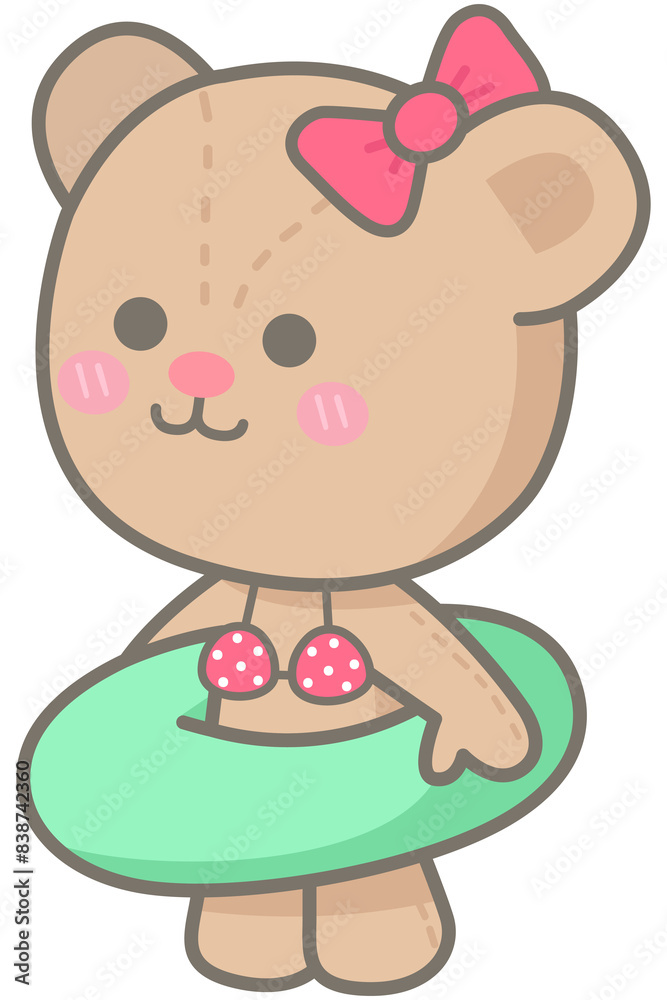 Kid hand drawn cute colorful happy bikini day cute bikini bear Kid hand drawn cute colorful happy bikini day cute bikini bear