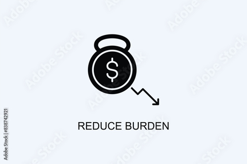 Reduce Burden Vector Icon Or Logo Illustration