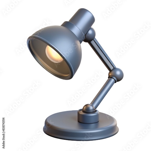 Modern lamp LED, sleek design, bright light LED, contemporary decor adjustable desk lamp.  Adjustable desk lamp, versatile utility, stylish 3d render adjustable desk lamp isolated on white background
