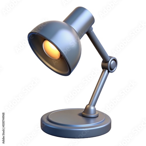 Modern lamp LED, sleek design, bright light LED, contemporary decor adjustable desk lamp.  Adjustable desk lamp, versatile utility, stylish 3d render adjustable desk lamp isolated on white background