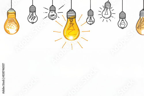 Concept : l'ampoule représente l'intelligence.  Se montrer intelligent parmi d'autres personnes, certaines aussi intelligentes d'autres moins voire pas du tout. Briller en société photo