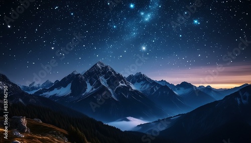 mountains at night