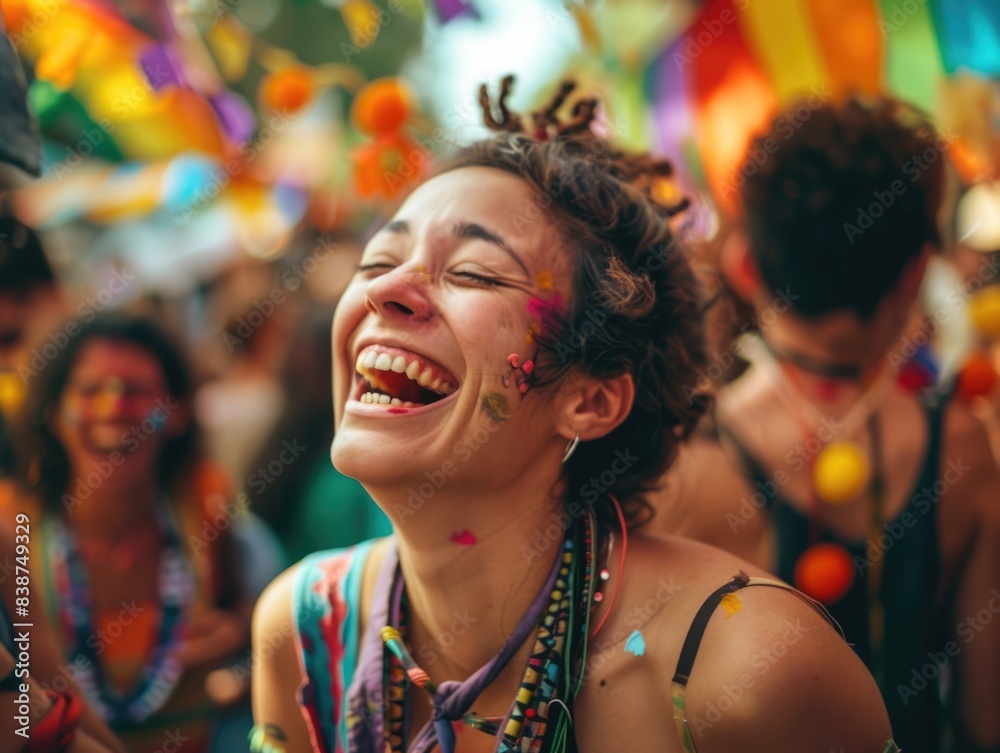Unbridled Joy at a Festive Gathering: Friends Laughing Under Bright Sunlight Unbridled Joy at a Festive Gathering: Friends Laughing Under Bright Sunlight