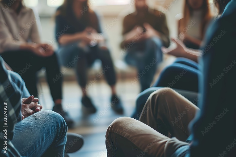 A group of people watching a presentation in a conference room A group of people watching a presentation in a conference room