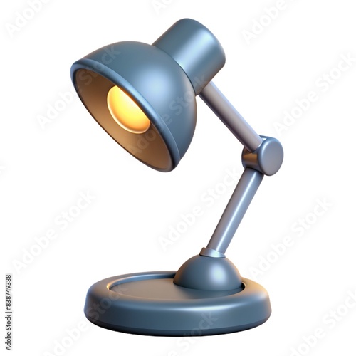 Modern lamp LED, sleek design, bright light LED, contemporary decor adjustable desk lamp.  Adjustable desk lamp, versatile utility, stylish 3d render adjustable desk lamp isolated on white background