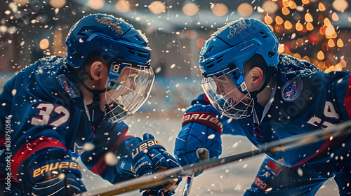 Ice Hockey Players, world sports day, National Games, Generative Ai photo