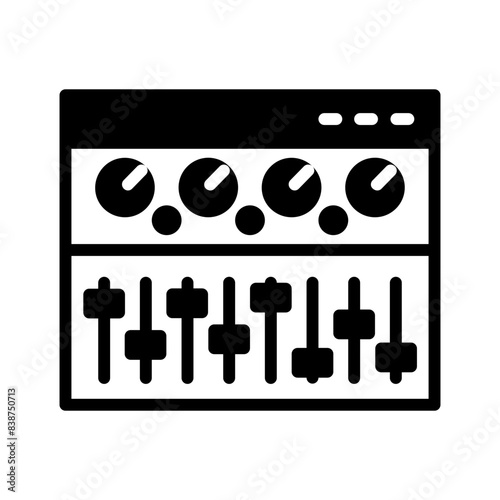 Vector solid black icon for Audio mixer