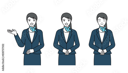 受付の女性_ベクターイラスト