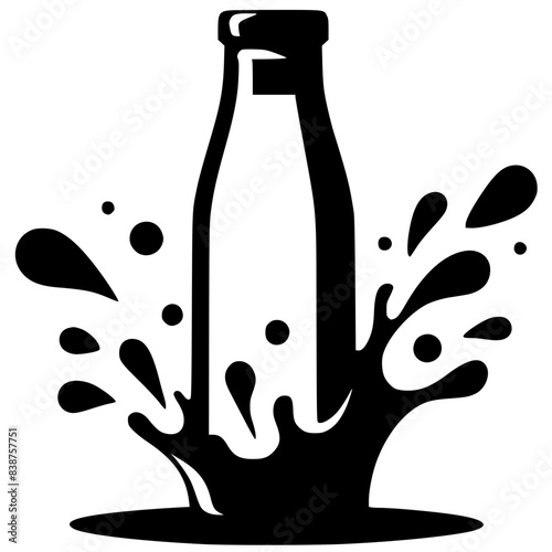 Silhouette of a bottle of fresh milk