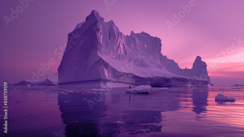 peak and purple sunset in mountain