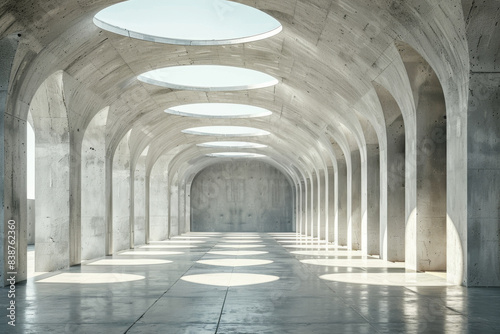 Empty hall of modern architectures 
