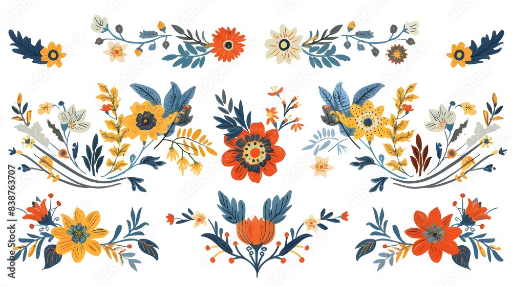 set of flowers set of flowers