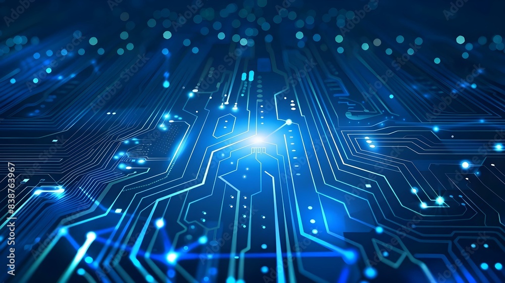 Obraz premium Abstract vector blue technology concept background