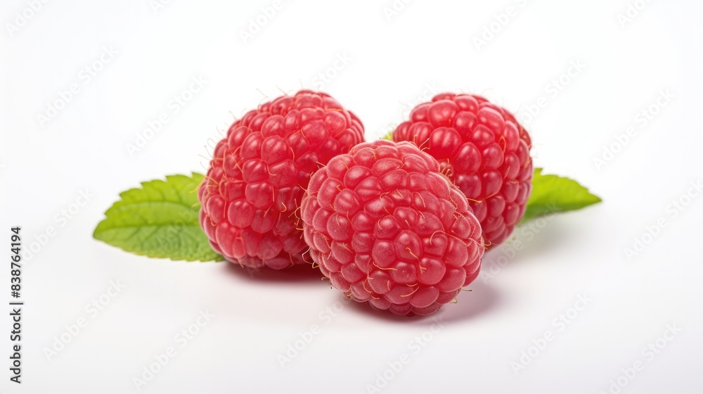 Raspberry fruits Isolated on white background Raspberry fruits Isolated on white background