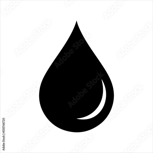 Water drop silhouette isolated on white background. Water drop icon vector illustration design.