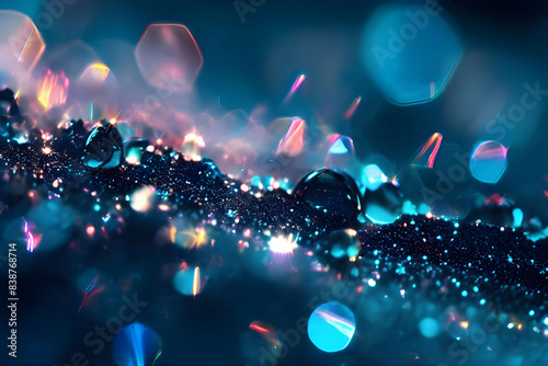 blue glittering crystals photo