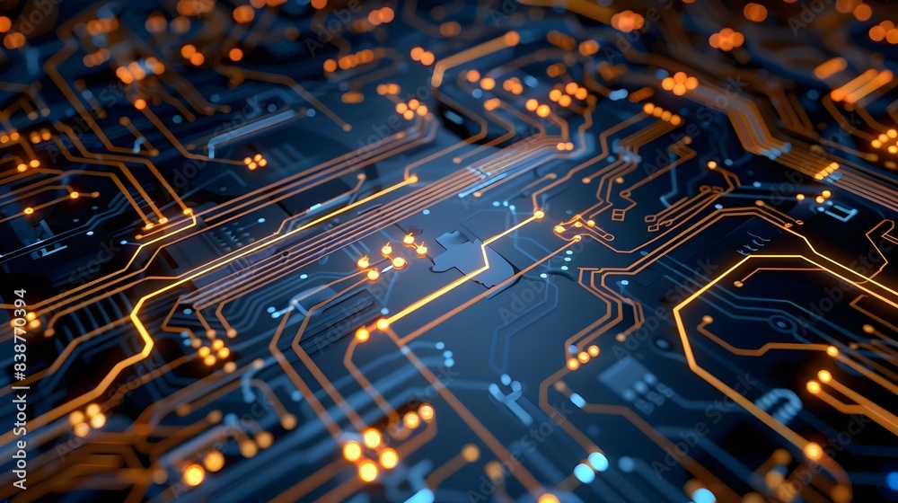 Abstract futuristic electronic circuit illustration Abstract futuristic electronic circuit illustration