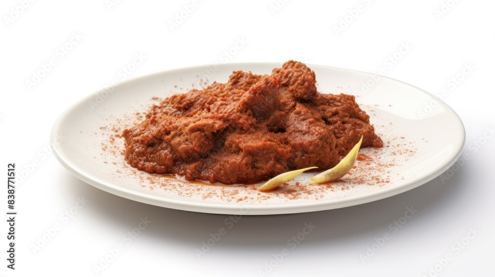 Rendang Isolated on white background 
